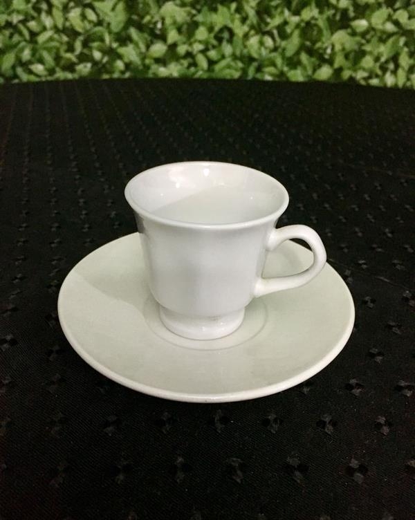 Xícara de Café Porcelana com Pires Sextavada